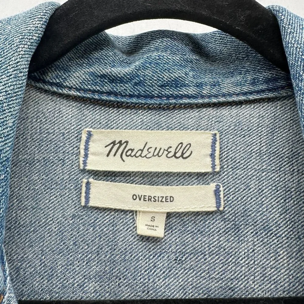 Madewell Oversized Jean Truck Jacket Womens S Button Up Capstone Wash Denim Blue - Picture 11 of 14